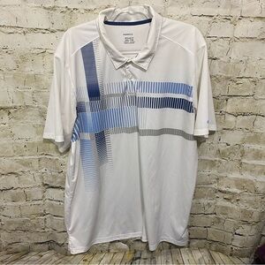 Oakley White Blue Gray Printed Regular Fit Short Sleeve Polo Shirt